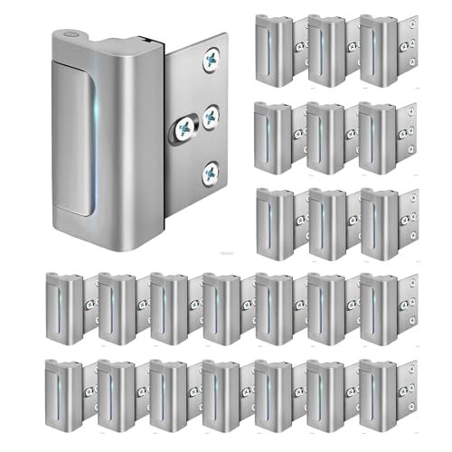 Home Security Door Lock, 3 Pack Childproof Door Reinforcement Lock,Upgrade Flip High Night Lock to Defend Your Home Kids (24, Silver) - color: Silver