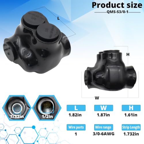 1-Port Single-Sided Inline Splice Connector 3/0-6 AWG - size: 3/0-6AWG