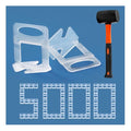 Tile Leveling System 1/8" Spacers Tile Leveler Clips DIY Tile Leveler Spacers 5000 Pcs and Tools Harden Rubber Mallet Hammer 16 oz for Professional Ceramic Tile and Stone Installation