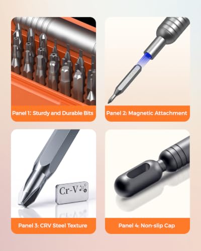 Precision Screwdriver Set, 55 in 1 Mini Screwdriver Set Tool - color: Orange, size: 55