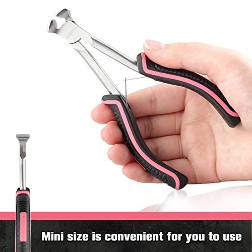Long Reach End Cutting Pliers 5.5 Inches End Nipper Cutting Pliers Nail Puller for Zipper Install Stops Repair Kit, Wire Cutter for Jewelry Making Working In Tight Spaces Pink Tool for Women - style: End Cutting Pliers