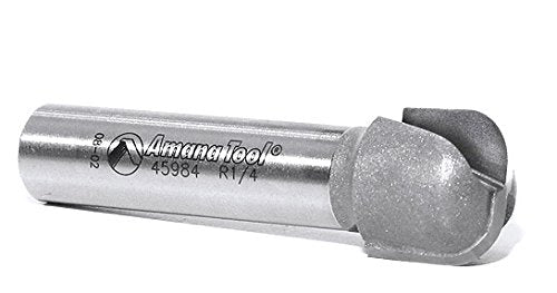 Amana Tool Bowl and Tray Plunge Router Bit, Carbide-Tipped, for Woodworking and CNC Routing, 45986-S, 1/4 Radius x 1-1/8 Dia x 1/2 x 1/2 Inch Shank - size: 1/4 Radius x 1-1/8 Dia x 1/2 x 1/2
