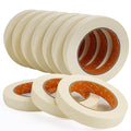 Masking Tape Bulk 10 Packs 0.75 Inch for General Purpose White Beige 55 Yds - size: 0.75 Inch x 55 Yards x 10 Rolls