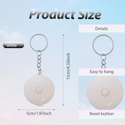 Mini Measure Tape 79 Inch/2M Dual Sided Retractable Tape Measuring for Body,Sewing, Cloth, Furniture,Height (White) - color: White