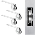 Lounsweer 4 Pcs 1 Inch Steel Screen Door Rollers Replacement, Straight - style: Straight