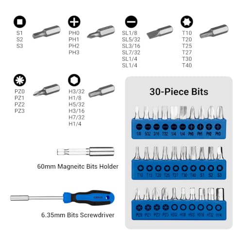 DEKOPRO 50 Piece General Household Hand Tool Kit with Plastic Toolbox Storage Case, All Purpose Home Tool Kit Includes Essential Tools for Office College Repairs - Blue - color: Blue-50pcs