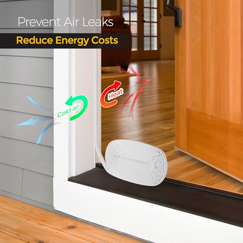 Ravinte Weather Stripping Door Seal, Q-Shaped Kerf Foam Strip, 19.8FT, White - color: White, size: 19.8FT