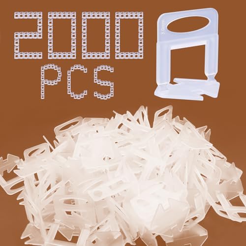 2000 PCS Tile Leveling System Spacers Clips 1/8''(3.0mm) - size: 1/8 inch*2000