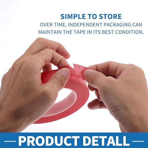 Painters Tape Easy Removal 0.8 Inches x 52.5 Yards Red - color: Red, size: 0.8 Inches x 52.5 Yards