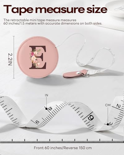 Maicican Retractable Tape Measure, Pink Leather Sewing Measuring Tape, E - color: Tape Measure-Pink E