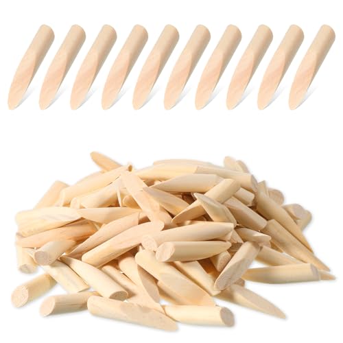 JJUNW 100 Pcs Solid Wood Pocket Hole Plugs, 3/8-Inch Diameter Pocket Hole Jigs Wooden Plugs, Pockets Screw for Pockets Holes Jig Woodworking Tool, Pine Wood Plug for Jig Accessories