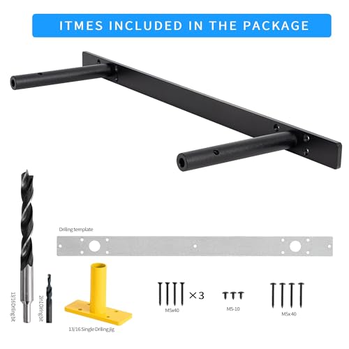 22‘’ Heavy-Duty Hidden Floating Shelf Bracket – 210 LBS Max Load (Mounted on Studs), Floating Mantel Bracket for Fireplace & Wall Shelves, Includes Easy Installation Kit（22 inch Brackets） - size: 22 Inch - With Ease Kit (New)