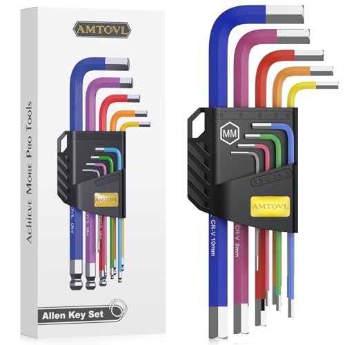 AMTOVL Hex Key Set, 9PCS Metric Allen Key Set, 1.5-10MM, Long Hex End - size: 9 PCS HEX SET