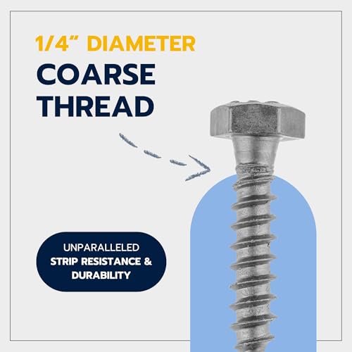 1/4 x 1-1/2 (100 Pack) Lag Screw Kit, 100 Screws and 100 washers, Hot Dip Galvanized, Meets ASME B18.2.1 Industrial/Commercial Grade by Makers Bolt - size: 1/4 x 1-1/2