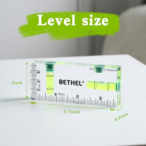 BETHEL Small Level Mini Bubble 90°/180°SpiritLevel,Magnetic 3.74Inch - color: Green