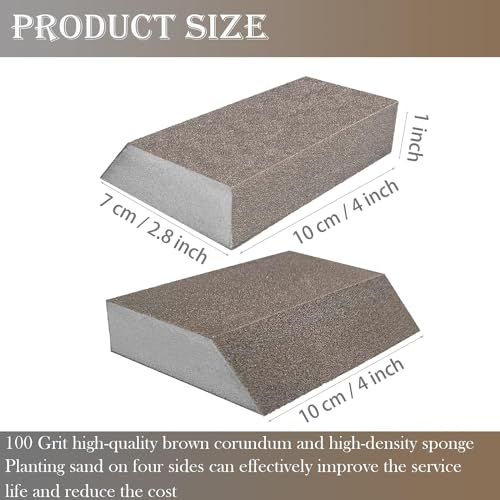 4 Pack 320 Grit Single Angle Sanding Sponge, Washable and Reusable Sanderpaper Hand Sanding Blocks for Wood Drywall Metal Home Sanding - style: 320 Grit