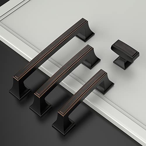 Amerdeco 10 Pack Oil Rubbed Bronze Cabinet Pulls 3 Inch(76mm) Hole Center Cabinet Hardware Kitchen Cabinet Handles for Bathroom Drawer Pulls Dresser Pulls ZH0010 - color: Oil Rubbed Bronze, size: 3"/76MM Hole Center