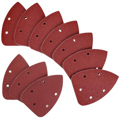 Coceca 50pcs Mouse Detail Sander Sandpaper Sanding Sheets 35pcs 120Grits & 15pcs 240Grits for Sanding Polishing - style: 50pcs: 35pcs 120grit+15pcs 240grit