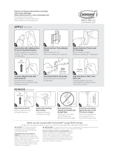 Command Modern Reflections Large Hook, 1 Hook, 2 Strips - color: Brushed Nickel, size: Large