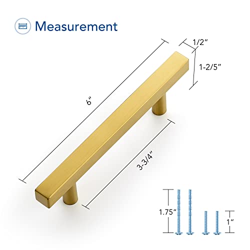 Ravinte Gold Cabinet Handles 3-3/4 Inch 10 Pack, Square Cabinet Pulls - size: 3-3/4 Inch Hole Centers