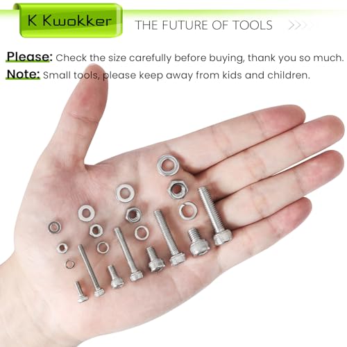 M3 M4 M5 M6 Hex Socket Bolt & Nut Assortment Kit, 1160Pcs - size: D. M3 M4 M5 M6