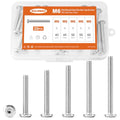 M6 x 40mm 45mm 50mm 55mm 60mm Flat Round Head Hex Socket Cap Screws Bolts, Furniture Screws, 304 Stainless Steel, Metric Fully Threaded, Allen Hex Drive, Bright Finish, Assortment Kit 25PCS - size: M6 x 40/45/50/55/60mm (25PCS)
