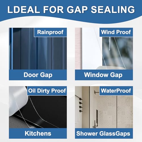 Transparent Window Weather Sealing Tape 3IN x 33 FT Draft Isolation No Residue Removable Adhesive Waterproof Windows Doors Shower Glass AC Units Ideal for Winter Seal & Summer Cold Air Loss Prevention - size: 3 In x 33 FT