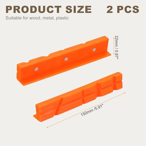 HARFINGTON 2 Set Vise Jaw Pads 6" Rubber V-Shape Magnetic Vise Soft Jaws Standard Anti-Scratches Vice Covers Tools for DIY Making Woodworking Clamping Plumbing, Orange - size: 6"