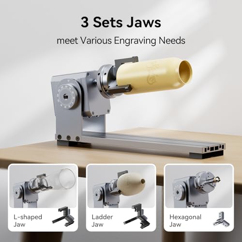 Longer Rotary Roller Series,Rotary Chuck for RAY5/B1/Nano,Other Frame Engraving Machines(Must with 12Pcs Risers),Y-Axis Rotary for Engraving Cylindrical Objects,Glasses,Tumblers,Size 369 * 80 * 145mm - size: 369 * 80 * 145mm