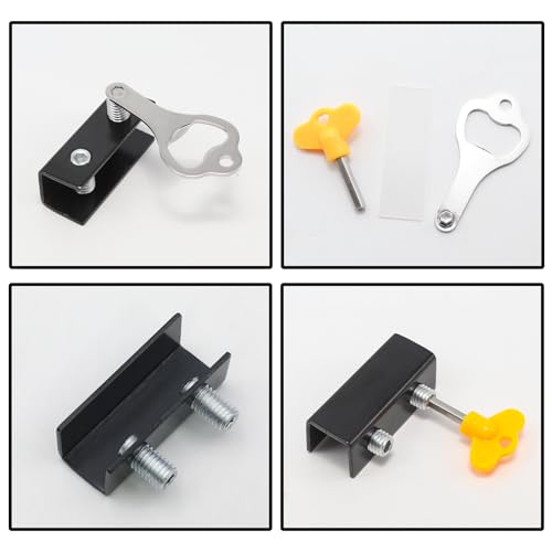 4 Sets Sliding Window Locks, Sliding Door Lock with Keys, Black - color: Black