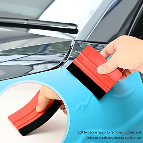 Gomake Vinyl Wrap Tool Kit Car Window Tint Installation Tools Wrapping Kit | Vinyl Wrap Squeegee Tool, 9mm Utility Knife, Film Cutter and Vinyl Tucking Tool Window Tint Kit for Car Wrapping - color: Red