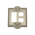 Nostalgic Warehouse Meadows Switch Plate with Rocker and Outlet in Satin Nickel - color: Satin Nickel, size: Rocker and Outlet