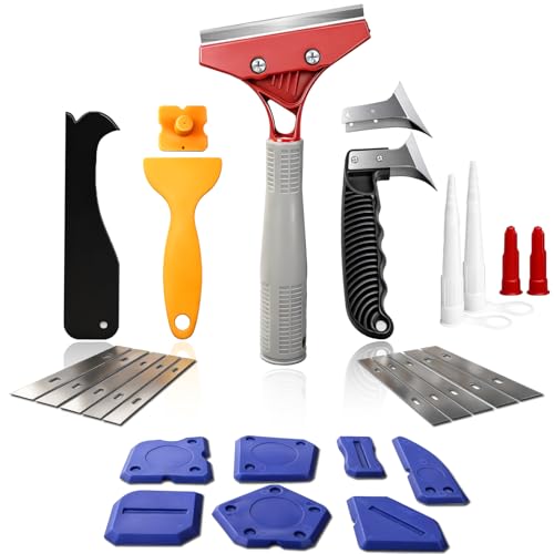 25 PCS Caulking Tool Kit-Caulk Remover,Grout Scraper,Sealant Finishing Tool