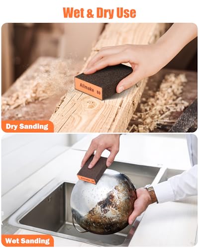 10 Pack Sanding Sponge, Washable and Reusable Sanding Block, Wet or Dry Use