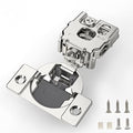 Furniware 2 Pieces 1 Inch Overlay Soft Close Hinges for Kitchen Cabinet - Satin Nickel Hidden Concealed Hinge, Stainless Steel, Self Closing 105 Degree - color: Satin Nickel - 2 Pack, size: 1 Inch