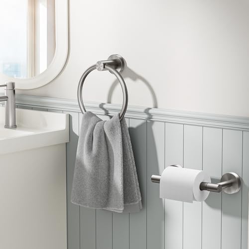 FORIOUS Toilet Paper Holder and Towel Ring Set, Bathroom Accessories Set - color: Stainless Steel