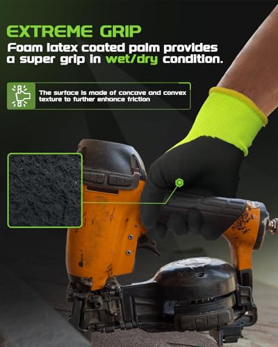 Foam Latex Coated Work Gloves for Men Women - size: Small