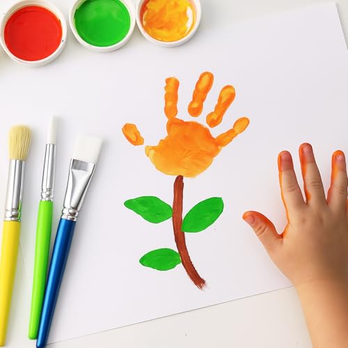 GACDR Kids Paint Brushes Bulk, 36PCS Classroom Paint Brushes for Kids | School bulk kids paint brushes with flat, round and mop styles for classrooms, preschool, washable paint, crafts, acrylic - color: 3 Colors