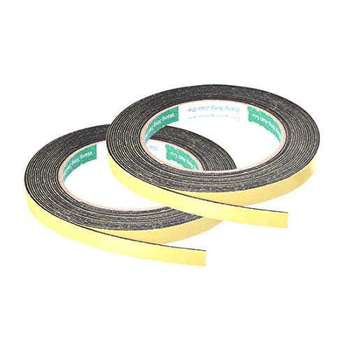 uxcell Sealing Foam Tape 10mm Wide 1mm Thick 5m/16.4ft Long, Self Adhesive Weather Strip for Window Door Insulation, Pack of 2 - size: 10mmx1mmx5m