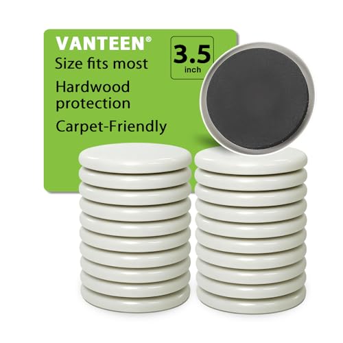 Furniture Sliders for Carpet 20 Pieces 3.5 Inch Heavy Duty Movers Pads Plastic EVA Gliders Easy Move Sofa Bed Table Without Lifting (Beige, 3.5") - color: Beige