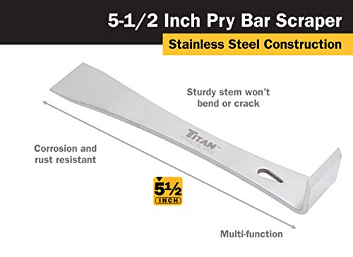 Titan Tools 11505 5-1/2-Inch Stainless Steel Pry Bar Scraper - size: One Size