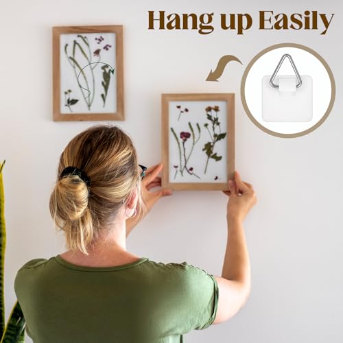 40Pcs Adhesive Picture Hangers for The Wall Plate Hangers Stick On Hooks Sticky Picture Frame Hooks for Pictures Frames Heavy Duty Pictures Hanging Hoops Without Nails