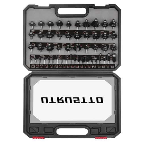 Router Bits 1/4 Inch Shank 50 Pieces, Tungsten Carbide 1/4" Router Bit Set, for Professional and Beginners Carpenter - size: 50 Pcs, 1/4" Shank