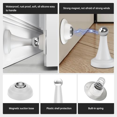 Strong Magnetic RV Door Holder, White, 2 Pack - color: White-L