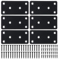 Mending Plate, Metal Steel Flat Straight Brace Bracket, Black Double-Wide Joining Plate for Wood Furniture Fastening & Fixing with 2 Sets of Screws of Different Lengths (40x80mm, 6 Pack) - size: 1.6" × 3.1"