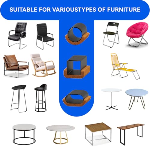Sled Base Chair Floor Protectors Sled Base Chair Glides Wrap Around Floor Savers,Chair Leg Protectors Furniture Pads,Protect Floors Anti-Scratch Reduce Noise Easy Install (24pcs, Brown Felt Pads) - size: Brown felt pads