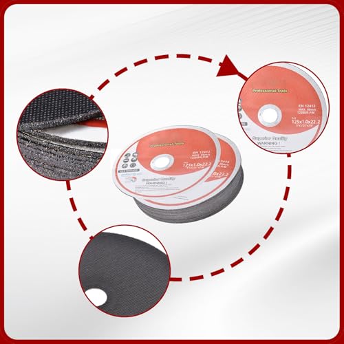 50 Pack 5"x.040"x7/8" Cut-Off Wheel - Metal & Stainless Steel Cutting Discs - size: 50pcs 5"*0.040"*7/8"