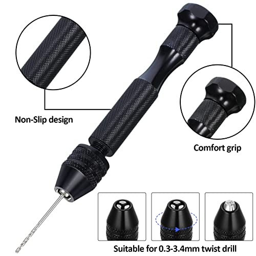 Mudder 57 Pcs Micro Drill Bits & Pin Vise Set 0.1-3mm, Black - color: Random Color Pcb Drill