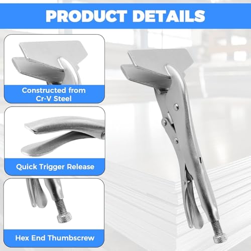4PCS 10 inch Locking Sheet Metal Clamp,Welding Locking Plier Tools