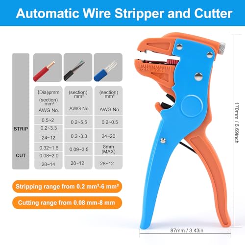 Knoweasy Automatic Wire Stripper and Cutter,Heavy Duty Wire Stripping Tool 2 in 1 and Wire Stripper Tool for Electronic and Automotive Repair - style: 700D
